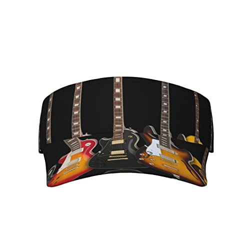 Electric Guitar Sun Visors Hats for Women and Men, Adjustable Sun Visor Caps with Sweatband, Multicoloured/One Size