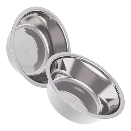 AVERYDAY 48 Oz/6 Cups Stainless Steel Dog Bowls Set 2 Pack for Raised Dog Bowl Stand, Replacement Metal Big Dog Cat Food and Water Bowl, Pet Feeding Drinking Dish for Large Medium Small Sized Dogs