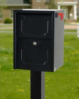 dVault Weekend Away Vault DVJR0060 Locking Mailbox with Top Mount In Ground Post Included (Black)