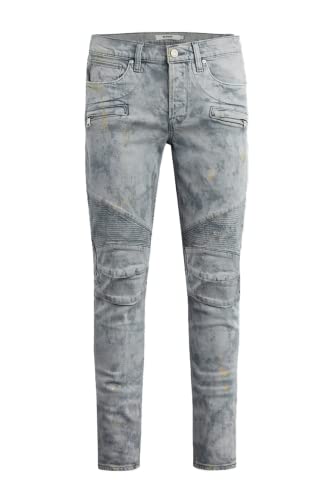 HUDSON Men's The Blinder V2 Skinny Biker Jean, Grey Acid, 36