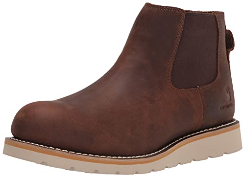 Carhartt Men's Wedge 5' Chelsea Pull-On Soft Toe FW5033-M Boot, Dark Bison Oil Tanned, 10.5