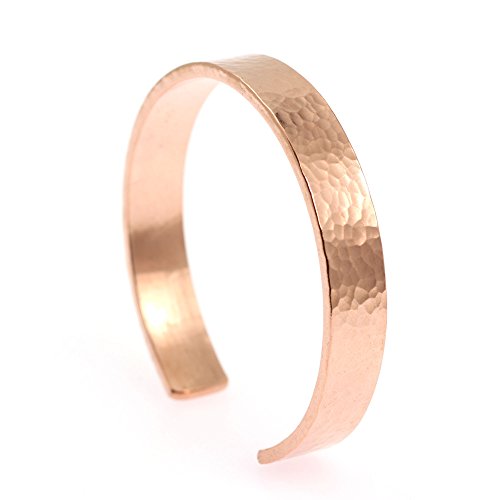 10mm Wide Hammered Copper Cuff Bracelet By John Brana Handmade Jewelry 100% Uncoated Solid Copper Cuff (8.5 Inches)