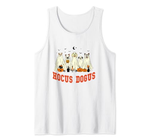 Hocus Docus Ghost Dogs Cool Pumpkins Graphic Halloween Gifts Tank Top