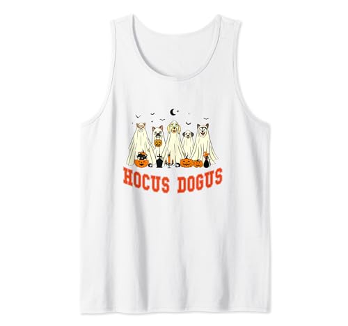 Hocus Docus Ghost Dogs Cool Pumpkins Graphic Halloween Gifts Tank Top