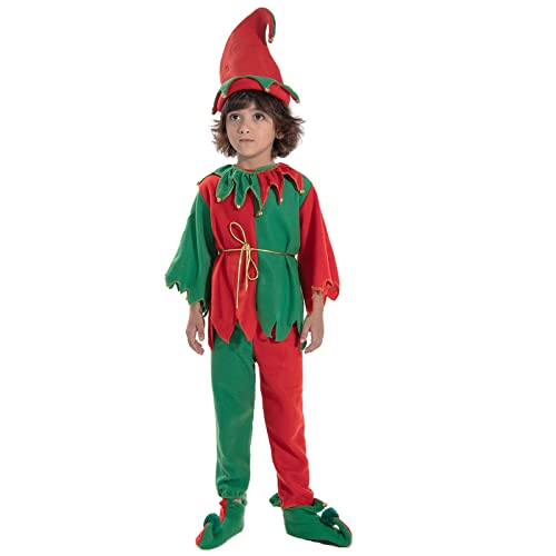 FantastCostumes Kids Christmas Little Elf Fancy Dress Costumes Set Medium