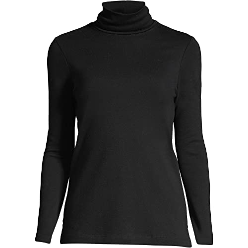 Lands' End Women s Shaped Supima Turtleneck Black Regular X-Large