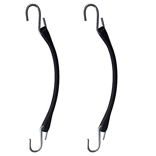 (2) 9' Rubber Tarp Straps Flatbed Truck Trailer Bungee Cord Tie Down Tire Chains