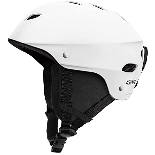 OutdoorMaster Kelvin Ski Helmet - Snowboard Helmet for Men, Women & Youth (White,M)