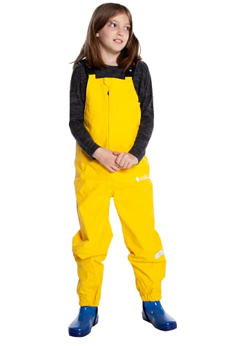 OAKI Kids Waterproof Suspender Rain Bib/Pant Lightweight Windproof Outdoor Breathable, Sundance Yellow 8-9