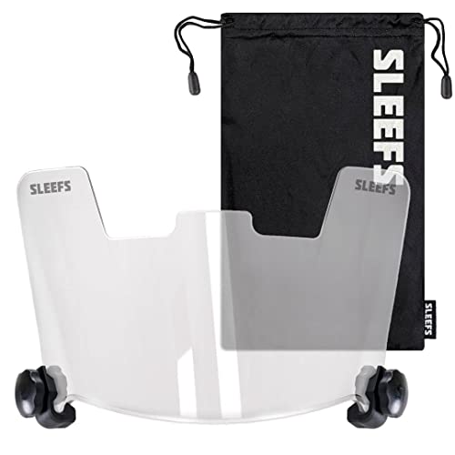 SLEEFS Football Helmet Visor [Clear] - Professional Football Visor/Shield - Fits Youth & Adult Helmets - Includes Quick Visor Clips + Microfiber Travel Bag