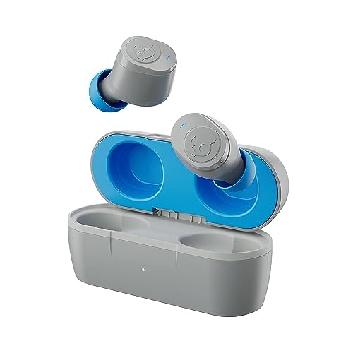 Skullcandy Jib True 2 In-Ear Wireless Earbuds, 32 Hr Battery, Microphone, Works with iPhone Android and Bluetooth Devices - Light Grey/Blue