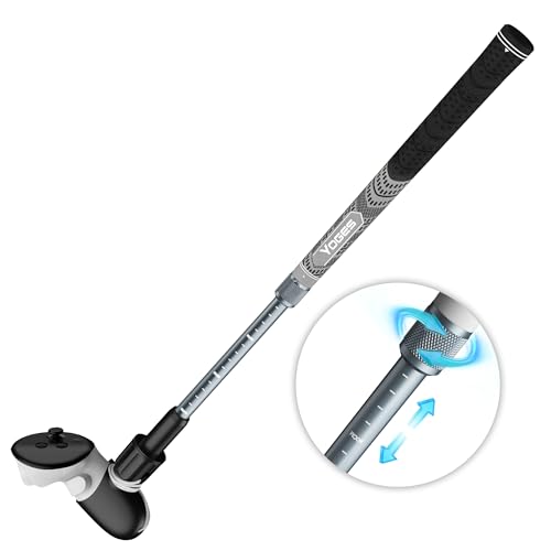 YOGES VR Golf Club Handle Compatible with Meta Quest 3 / Oculus Quest 2, Adjustable Length Realistic Golf Club Attachment Accessories, Virtual Reality Grips (ONLY for Right Controller)