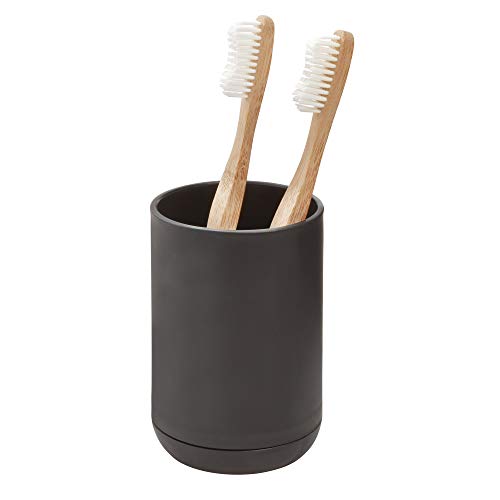 iDesign Toothbrush Holder for Normal Toothbrushes, Spin Brushes, and Toothpaste, The Cade Collection - 3' x 3' x 4. 5', Matte Black