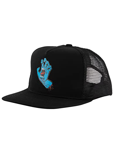 SANTA CRUZ High Profile Snapback Baseball Hat Screaming Hand Skate Hat - Black, Size: One Size