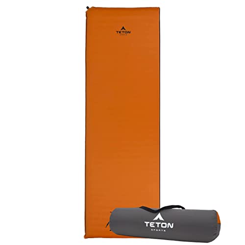 TETON Sports Regular Sleeping Pad; Sleeping Mat for Camping and Backpacking, Orange, 75' x 24' x 2' (1041A)