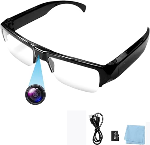 K-1wsid New Camera Glasses Video Glasses HD 1080P Eyewear Spy Camera Video Recording Camera Photo Video Camcorder for Meeting, Travel, Sports(Included 32G TF Card)