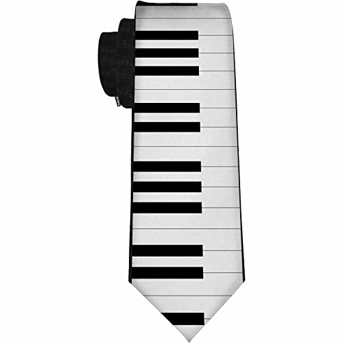 Yekiua Keyboard Ties Piano Keys Key Board Musical Instrument Men's Business Necktie For Husband Father Valentine's Day Father's Day Gift White Black