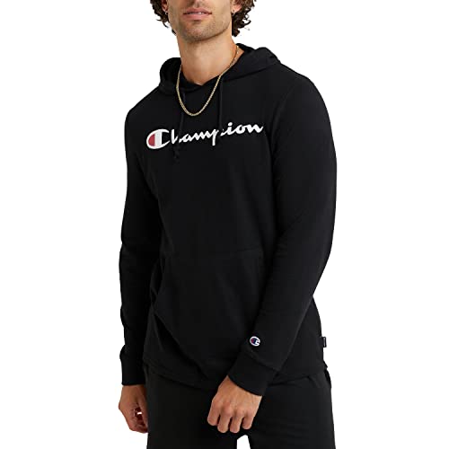 Champion, Midweight, Soft and Comfortable T-Shirt Hoodie for Men, Black-549921, Medium