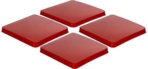 Reston Lloyd Square Gas Stove Burner Cover Set, Set of 4, Red