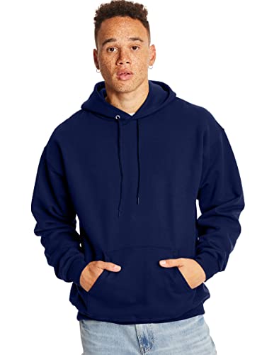 Hanes Men's Big and Tall Ultimate Cotton Heavyweight Pullover Hoodie Sweatshirt, Deep Navy, 3X-Large