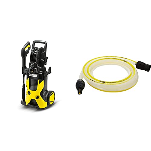 Karcher K 5 Premium 2000 PSI 1.4 GPM Electric Power Induction Pressure Washer with Vario Power & Dirtblaster Spray Wands & Water Suction Hose with Filter for Karcher Electric Power Pressure Washers
