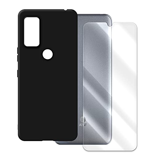 High Responsivity Shatterproof Bubble-Free Wear-Resisting Tempered Glass Screen Protector Film Full Cover Resistant Anti-Dirt Soft TPU Protective Case Compatible with Cricket Dream 5G EC211001