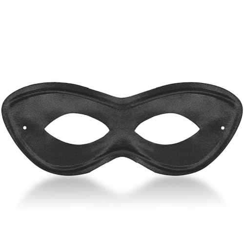 Black Super Hero Fabric Eye Mask - 2.87' x 8.25' - Durable, Comfortable & Perfect Fit - Ideal for Parties, Cosplay & More