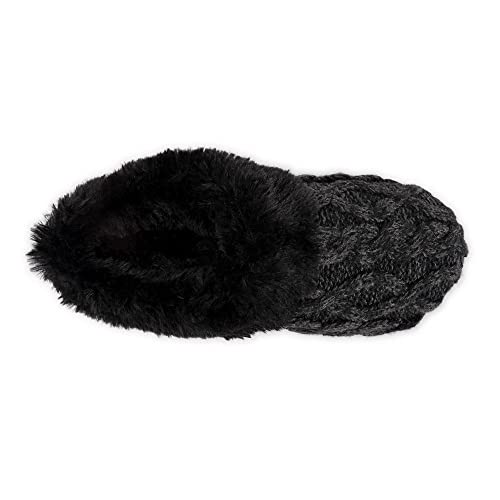 MUK LUKS womens Muk Luks Women's Suzanne Clog Slipper, Ebony/Dark Grey Heather, Large US