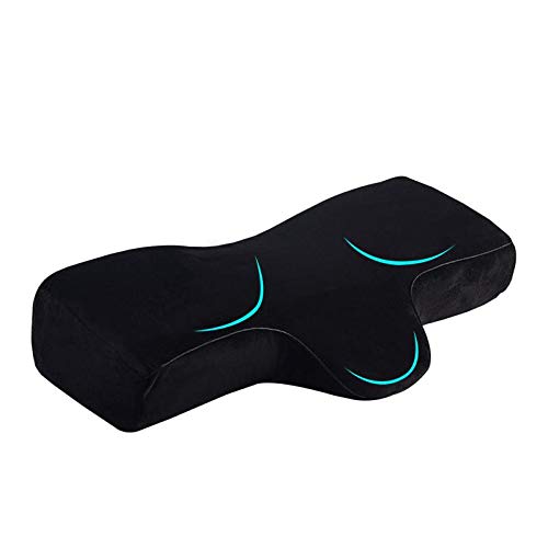 PRASNE Lash Pillow for Lash Extensions,Memory Foam Neck Pillow Eyelash Extension Ergonomic Curve Improve Cervical Pillows for Neck Pain - for Side and Back Sleeping Contour Pillow,Travel Pillow