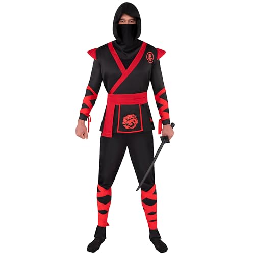 Spooktacular Creations Men Ninja Deluxe Costume for Adult Halloween Dress Up Party, Trick or Treating, Cosplay Party-L