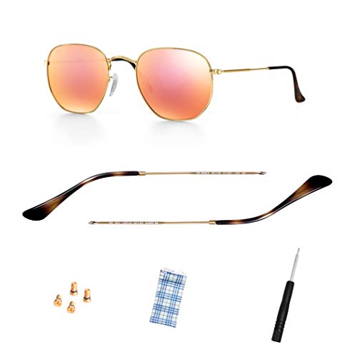 HiCycle2 Replacement Temple Arm,Temple Tips for Ray ban RB3447 RB3547N RB3548N RB3647N Sunglasses,with 4 Screws,1 Screwdriver