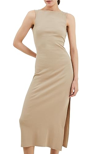 French Connection Women's RASSIA Cotton Slack Neck Dress, Incense