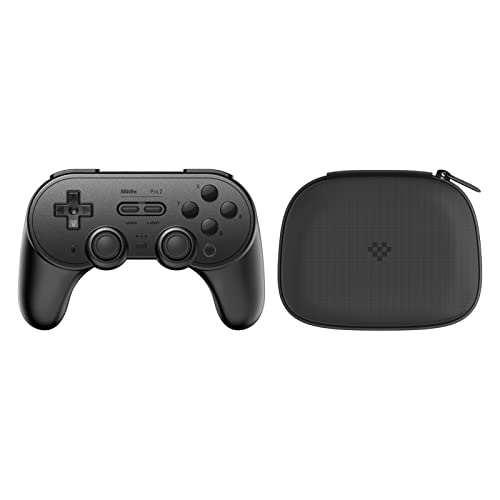8Bitdo Pro 2 Bluetooth Gamepad for Switch/Switch OLED, PC, macOS, Android, Steam & Raspberry Pi with Storage Case (Black Edition)