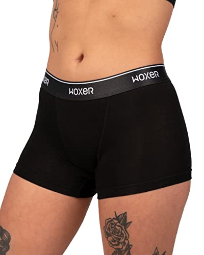 Woxer Womens Boxer Briefs Underwear, Star 3” Boyshorts Panties Soft Chafing-Free, No Roll Inseam