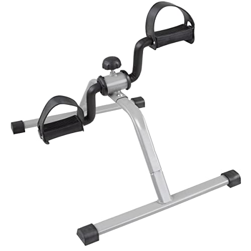 Under-Desk Stationary Bike - Indoor Below-Desk Exercise Pedal Fitness Machine for Legs, Physical Therapy, and Calorie Burn by Wakeman (Black and Gray)