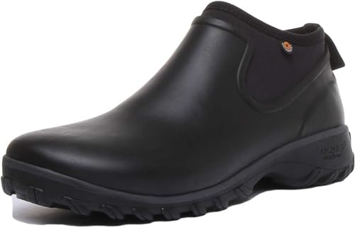 BOGS Women's Sauvie Chelsea Waterproof Garden Rain Boot, Black, 7 M US