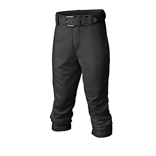 Easton PRO+ Pull Up Baseball Pant | Youth | Full Length | Elastic Bottom | Black | Youth X-Large