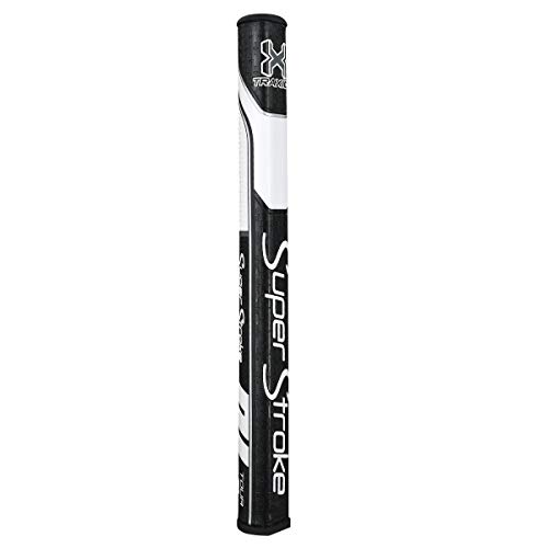 SuperStroke Traxion Tour Golf Putter Grip, Black/White (Tour 1.0) | Advanced Surface Texture that Improves Feedback and Tack | Minimize Grip Pressure with a Unique Parallel Design