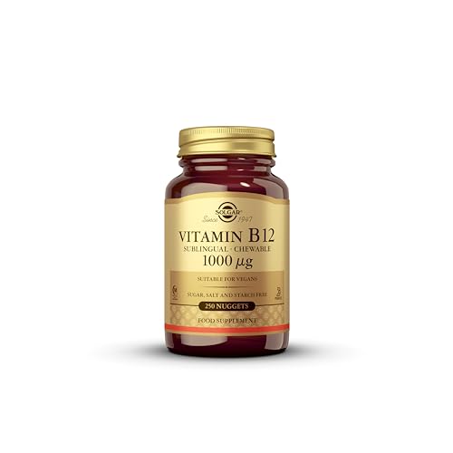 Solgar Vitamin B12 1000 mcg, 250 Nuggets - Supports Production of Energy, Red Blood Cells - Healthy Nervous System - Promotes Cardiovascular Health - Vitamin B - Non-GMO, Gluten Free - 250 Servings