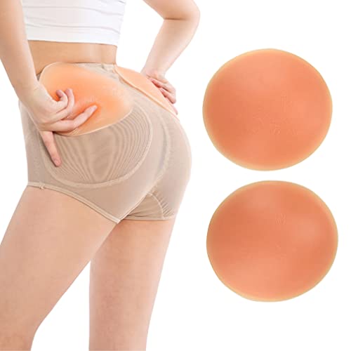 AFLIFLI 1-Pair Silicone Butt Pads, Portable Fake Hip Pads, Butt Lifter Enhancer & Padded Inserts Padding for Women Shapewear Control Panties Big Butt Peach