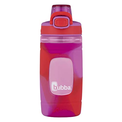Bubba Flo Kids Water Bottle with Leak-Proof Lid, 16oz Dishwasher Safe Water Bottle for Kids, Mixed Berry Color Wash