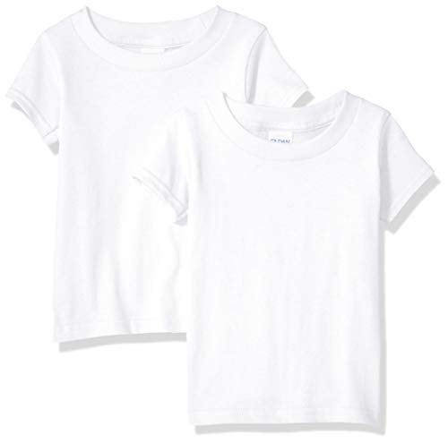 Gildan Unisex Child Toddler T-shirt, 2-pack, White, 4 US