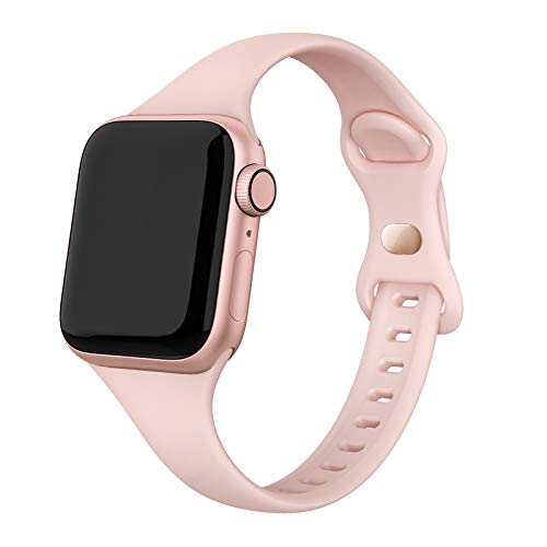 SWEES Compatible with Apple Watch Bands 41mm 38mm 40mm 42mm 44mm 45mm 49mm, Soft Sport Silicone Slim Thin Small Replacement Wristband for iWatch Ultra Series 9 8 7 6 5 4 3 2 1 SE Sport Edition Women Men