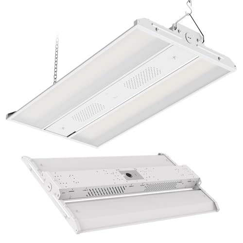 HYPERLITE 2FT Linear High Bay LED Lights, Upgraded 165W 23,100lm(140LM/W) LED Shop Light, 100-277V, 1-10V Dim, 5000K Daylight LED High Bay Light for Warehouse Workshops, UL Listed, 2 Pack