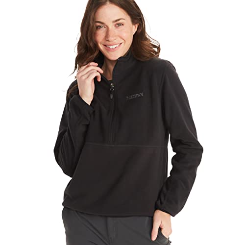 MARMOT Women's Rocklin 1/2 Zip -Fleece Pullover -Jacket, Black, Large