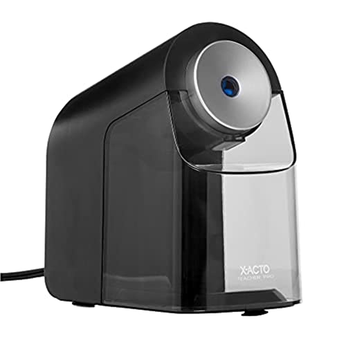 X-ACTO Pencil Sharpener, Teacher Pro Electric Pencil Sharpener, With Auto Adjust Dial, SafeStart Motor, SmartStop, Black, 1 Count