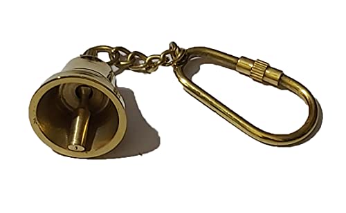 PARIJAT HANDICRAFT Brass Key Chain- Collectible Marine Nautical Key Rings from (Bell-Key-Chain)