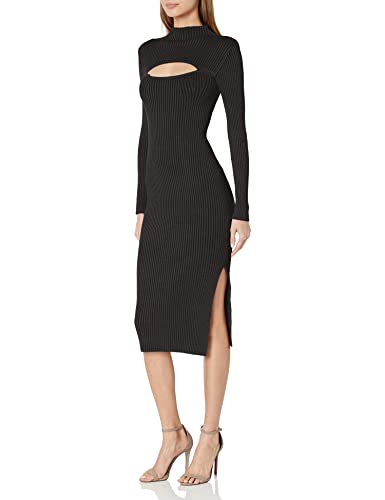 French Connection Women's Mathilda Knit Cut Out Dress, Black, S