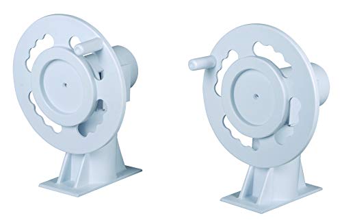 SunHeater SPAG75133 Solar Blanket Reel System for Aboveground Pools, White – Compatible with 3 in. Tube (Sold Separately) – Smooth Roller Operation for Easy Use – Hardware & Strap Included