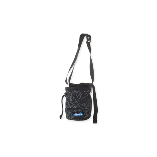 KAVU Peak Seeker Chalk Bag for Rock Climbing, Gymnastics, and Weightlifting - Black Topo